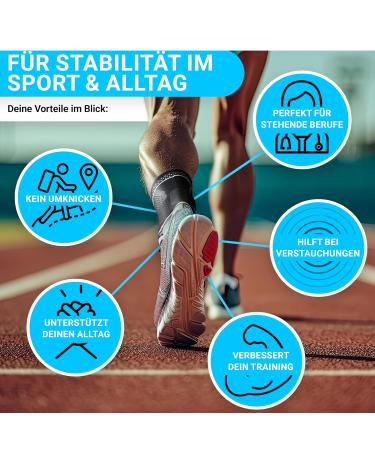 Adjustable Unisex Ankle Bandage | Professional Flexible Support for Sports & Achilles Tendon Pain Relief | S Black - Buy Online on GoSupps.com