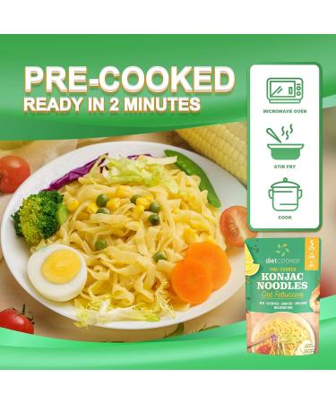 Pack of 10 DIET COOKER Premium Shirataki Oat Fettuccine Noodles - Keto & Vegan Friendly, Zero Net Carbs, Low Calorie Pasta - 9.52 oz (Pack of 10) - Buy Online on GoSupps.com