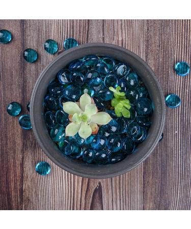 Hisredsun 260 Sea Blue Glass Pebbles - Flat Marble Pearls for Aquariums Flowerpots & Landscaping - 1.35 kg Decorative Stones - Buy Online on GoSupps.com