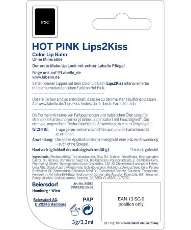 Nivea Labello Lips2Kß Color Lip Balm in 3pack 3 x 3 g lip care with intense color lipstick with real Labello care hot pink - Buy Online on GoSupps.com