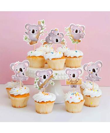 Ercadio 24 Pack Koala Cupcake Toppers Koala Cupcake Picks Wild Animal Cupcake Picks Koala Birthday Cupcake Decorations for Baby Shower Birthday Animal Theme Party Cake Decor Supplies Pattern-7 - Buy Online on GoSupps.com