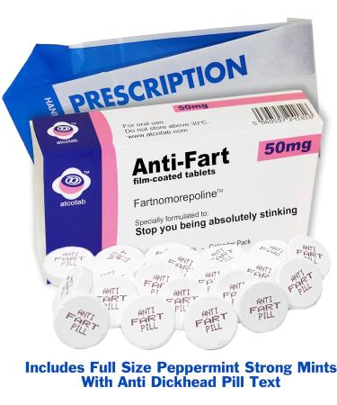 Anti Fart Joke Pill Box of Sweets - Xmas Gift Prank Birthday Card wrapper Unusual April Fools Secret Santa 40th 50th 60th 21st Rude Mens Ladies Him Her Boss - Buy Online on GoSupps.com