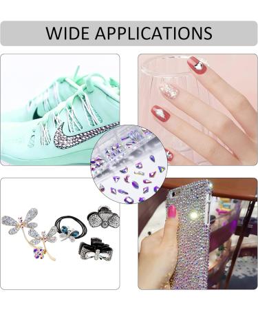 Rhinestones 12 Style Nail Art Rhinestones Glass Crystal AB Rhinestones Flat Back Nails Rhinestones Set with Pick Up Tweezers for Nails Face Clothing Craft 120 Pieces - Buy Online on GoSupps.com