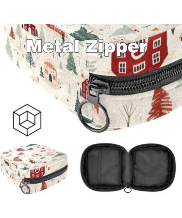 Muooum Menstrual Pouch Bag with Zipper - Women's Flip Bag for Tampons - Christmas Tree Winter Pattern - 1 Count - Perfect for Girls & Women - Buy Online on GoSupps.com