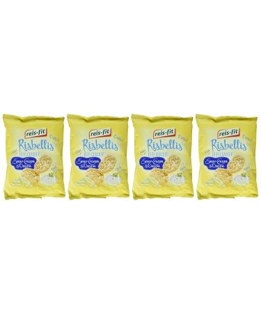 Reis-Fit Risbellis Rice Crackers Sour Cream & Onion - 4 Pack (4 x 40g) | Delicious Gluten-Free Snack for International Shipping - Buy Online on GoSupps.com