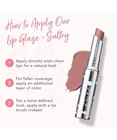 100% PURE Lip Glaze Sultry Tinted Lip Balm with Cocoa Butter & Vitamin E - Natural Lip Moisturizer (Warm Peach Brown Color) - 0.088 oz - Buy Online on GoSupps.com