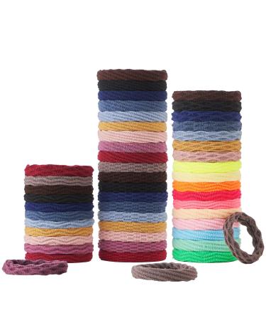 50PCS Hair Ties for women, Ponytail Holders with Seamless Cotton Elastic Hair Bands,4 Styles and 20 Colors