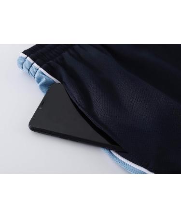 urbciety Men's 12'' Athletic Gym Shorts with Pockets - Navy Sky - Size X-Large - Buy Online on GoSupps.com