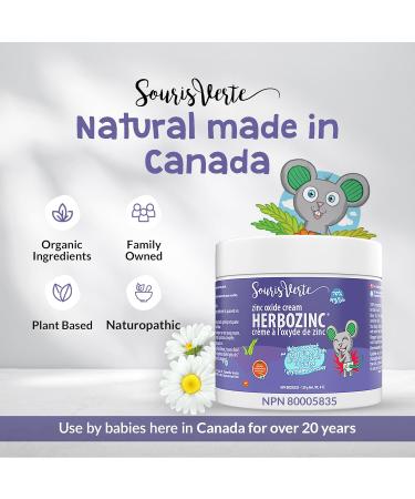 Souris Verte Herbozinc Zinc Oxide Diaper Rash Cream Made in Canada (2-pack) Pack of 2 - Buy Online on GoSupps.com