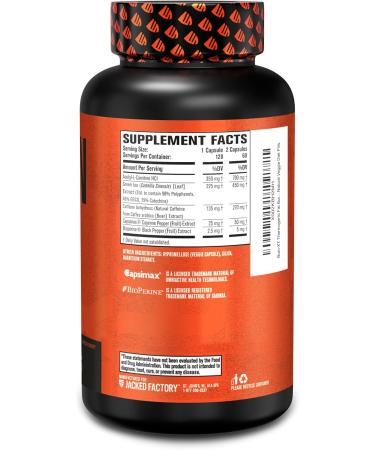 Jacked Factory Burn-XT Clinically Studied Fat Burner & Weight Loss Supplement - Appetite Suppressant & Energy Booster - with Acetyl L-Carnitine Green Tea Extract and More - 180 Natural Diet Pills - Buy Online on GoSupps.com