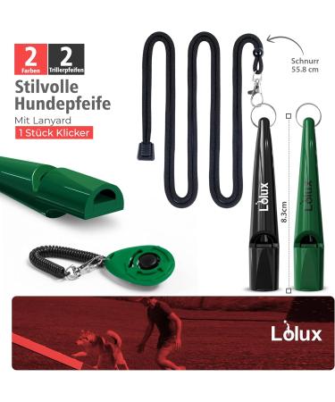 LIOLUX Dog Whistles with Klicker & Lanyard - Professional Training Pipe for Dogs | Loud & Clear R tter Call in Kaitoke Gr n/Schwarz - Buy Online on GoSupps.com