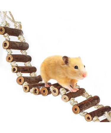 Meric Gecko Ladder Bridge - Raw Wood Hanging Climber for Lizards, Hamsters, Gerbils - Flexible Swinging Footway for Physical & Mental Stimulation - Entertainment for Small Pets - 1-pc - Buy Online on GoSupps.com