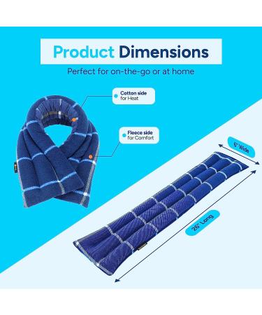 SunnyBay Microwave Heating Pad  Microwavable Heated Neck and Shoulder Wrap for Moist Hot or Cold Therapy  Lightly Weighted with Moldable Flaxseed  Cotton and Fleece Surface  26x6 Inches  Ocean Blue Ocean Blue - Hybrid - Buy Online on GoSupps.com