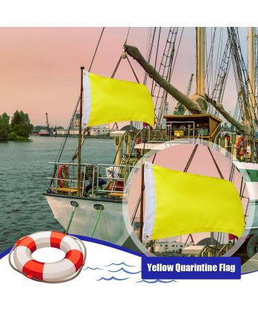 2 Pcs Yellow Nautical Quarantine Flags | Solid Color Nylon Boat Flags 12 x 18 - Buy Online on GoSupps.com