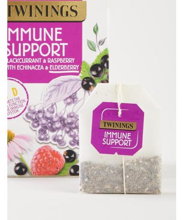 Twinings Superblends Immune Support Tea - Blackcurrant Raspberry & Elderberry Herbal Tea Infusion - 80 Biodegradable Tea Bags with Echinacea Root & Vitamin D - Buy Online on GoSupps.com