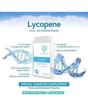 Lycopene 15mg 120 Capsules | Antioxidant Supplement for Eye, Cardiovascular & Prostate Health - Buy Online on GoSupps.com
