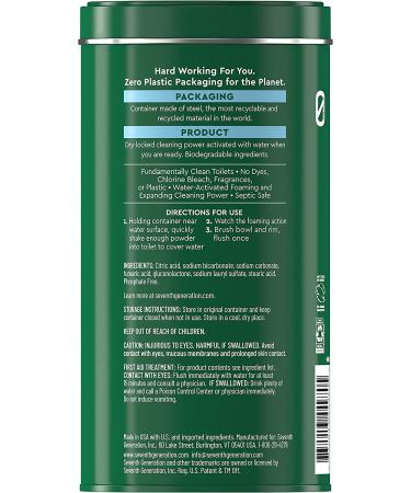 Seventh Generation Zero Plastic Bathroom Cleaner Powder - Fragrance Free - Unscented - 10 Oz - Buy Online on GoSupps.com
