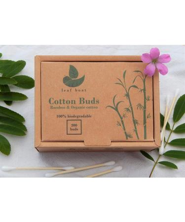 Bamboo Cotton Buds | GOTS Certified Biodegradable | Eco-Friendly & Plastic-Free | Vegan | 300 Buds | Makeup & Ear Cleaning - Buy Online on GoSupps.com