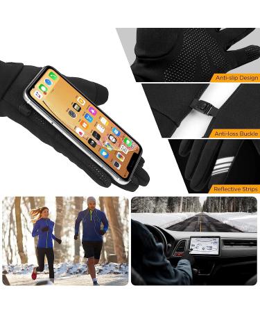 Winter Touchscreen Gloves - Unisex Warm Windproof Waterproof Reflective Gloves for Running, Cycling, Driving - Non Slip Grip - Large Size - Buy Online on GoSupps.com