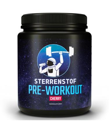 Sterrenstof Pre Workout Booster with caffeine- cherry- high-dose booster with Beta Alanin Taurin L-amino acids.Energy push before every workout and training.30 portions