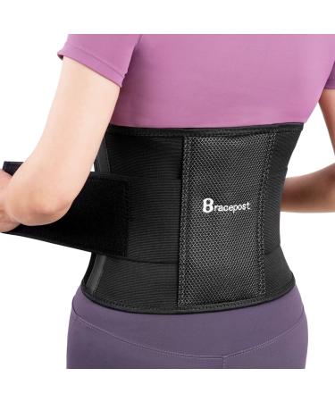 Bracepost Back Brace for Women Lower Back Pain Relief with Biomimetic Widened Aluminum Plate Breathable and Adjustable Lumbar Support Belt for Herniated Disc Sciatica Regular (Waist: 37-48inch)