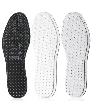 WLLHYF 2 Pairs Breathable Shoe Insoles Ultra-Soft Latex Feet Insoles Self-Cutting Replacement Inserts Comfort Perforated Shoe Pads Filler for Women Men Children Cut-to-Size(White + Gray)