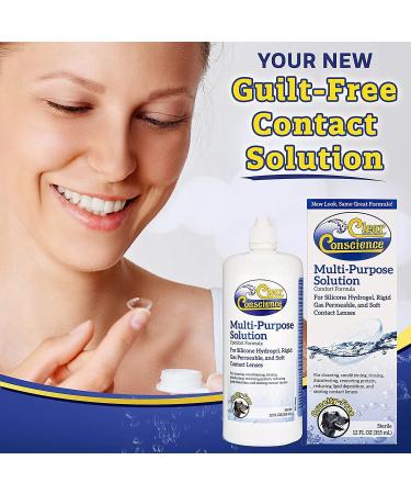 Clear Conscience Contact Lens Solution 12oz â€“ Multi-Purpose Sterile Eye Cleaner for Soft & RGP Lenses - Buy Online on GoSupps.com