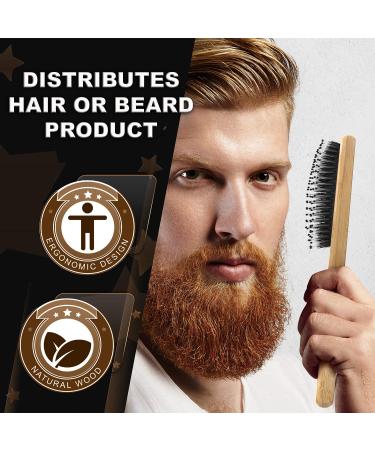 Bossman Boar & Nylon Bristle Hair Beard Brush | Detangling & Straightening | Wooden Oval Wet Brush for Men - Buy Online on GoSupps.com