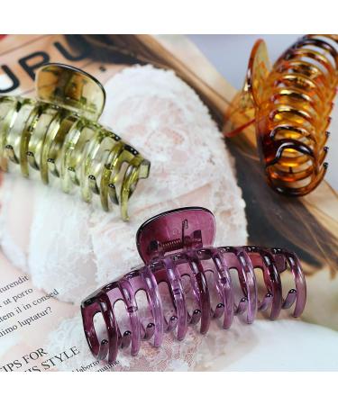 2023 New Amber Acrylic Jelly Hair Claw Clips for Women - Strong Hold, Excellent Quality - Perfect Gift for Thick & Thin Hair - Buy Online on GoSupps.com
