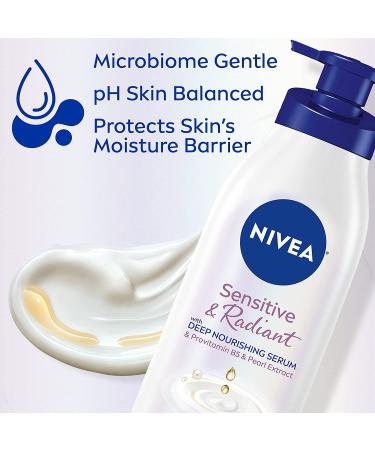 NIVEA Sensitive and Radiant Body Lotion 16.9 Fl Oz - Moisturizing Lotion for Dry and Sensitive Skin - Buy Online on GoSupps.com