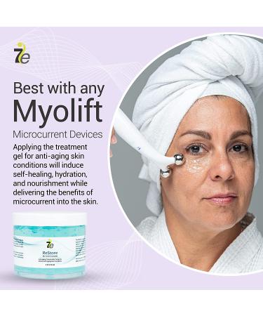 7E Wellness ReStore 4oz Conductive Gel with Bio-Active Complex - Green Tea, Hyaluronic Acid, Collagen Peptides - Anti-Aging & Skin Tightening - Buy Online on GoSupps.com