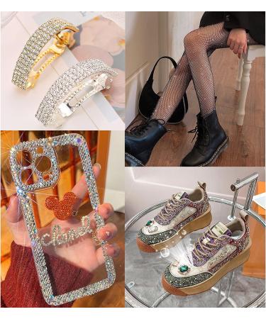 8000pcs FYGEM Hotfix Glasses Rhinestones Crystal Set with Tweezers and Pen - Rose Pink, 5 Sizes - DIY for Bags, Shoes, Clothes, Manicure - Buy Online on GoSupps.com