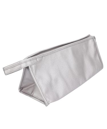 Hair Dryer Storage Bag | PU Leather Carry Bag with Hanging Hook - Silver | International Shipping Available - Buy Online on GoSupps.com