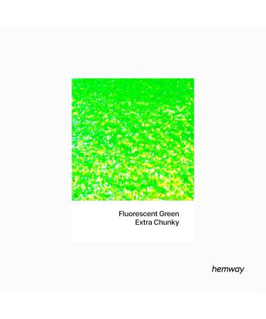 Hemway Premium Ultra Sparkle Glitter - Fluorescent Green Extra Chunky (100g) for Arts Crafts Nails & Cosmetics - Multi-Purpose Metallic Flake - Perfect for Festivals & Creative Projects - Buy Online on GoSupps.com