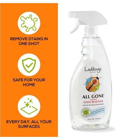 LADIBUGS Natural Enzyme Stain & Odor Remover Spray - 22oz Non-Toxic Biodegradable Solution for Tough Stains | Ship Worldwide - Buy Online on GoSupps.com