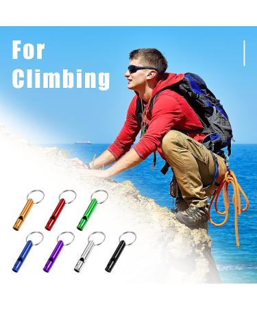 Set of 105 Aluminum Emergency Whistles with Keychain | Safety Survival Whistle | Loud Sound Camping Signal Whistle for Women | Hiking Defense Alarm | 7 Colors - Buy Online on GoSupps.com