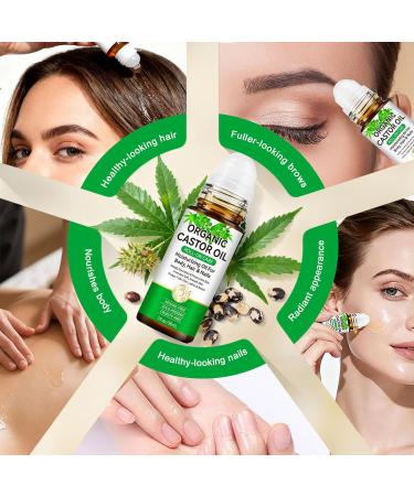 Acorn + Oak Organic Castor Oil 1 fl.oz 100% Pure Cold Pressed for Hair Growth Eyebrows & Eyelashes Natural Moisturizer for Skin & Nails Roll-On Glass Bottle Multi-Purpose Care - Buy Online on GoSupps.com