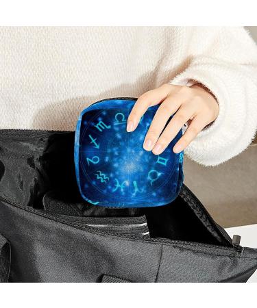 GIAPB Period Bag | Sanitary Napkin Storage Pouch | Blue Zodiac Design | Travel Makeup Organizer - Buy Online on GoSupps.com