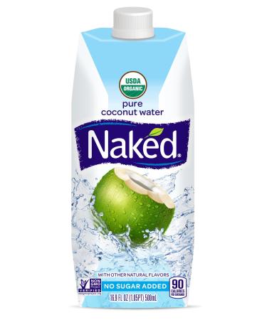 Naked Juice 100% Organic Pure Coconut Water, USDA Organic Certified, NON GMO Project Verified, 16.9 Ounce, 12 Pack Pure 16.9 Fl Oz (Pack of 12)
