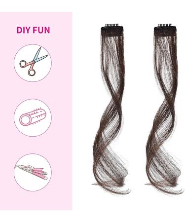 REECHO Wavy Curly Clip-in Air Bangs - Warm Brown 12 Inch (2 PCS Set) - Face-Framing Highlights for Women - Buy Online on GoSupps.com