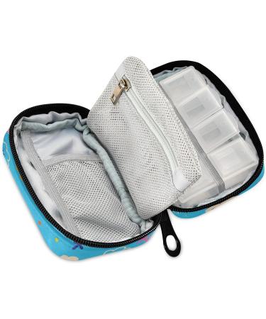 SUABO Panda Bears Weekly Pill Organizer - Travel 7 Day Pill Box with Separate Compartments for Medications & Vitamins | Blue - Buy Online on GoSupps.com