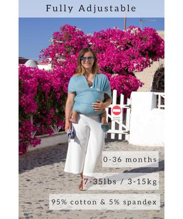 Premium Baby Sling Wrap Carrier | Safety Tested for Newborn to Toddler | Nursing Cover | Soft Stretchy Material | One Size Fits All | Neutral Blue - Buy Online on GoSupps.com
