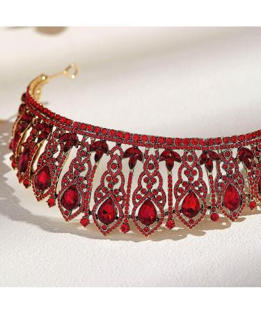 Red Queen Crown Headband for Prom, Quinceanera, Wedding - AW BRIDAL - Buy Online on GoSupps.com