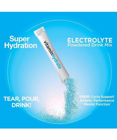 Vitamin Hydrate Electrolyte Drink Mix Super Hydration Boost Stamina 0 Sugar Blue Raspberry 10 Stick Packs - Buy Online on GoSupps.com