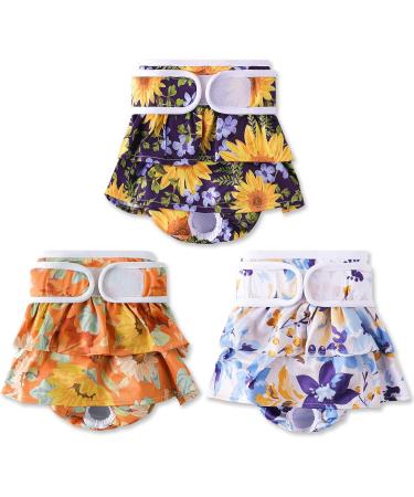 Demigreat High-Suction XS Folter Trousers & Adjustable Women's Bandages Dog Diapers for Bitches - 3 Piece Sunflower Set - Buy Online on GoSupps.com
