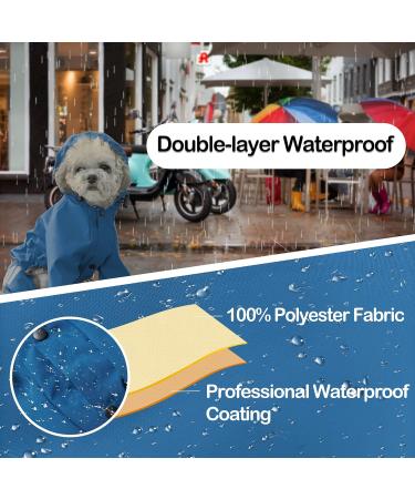 Waterproof XL Blue Dog Raincoat with Hood for Small to Medium Dogs - Reflective Strap, Lightweight Jacket with Leash Hole by Cosibell - Buy Online on GoSupps.com