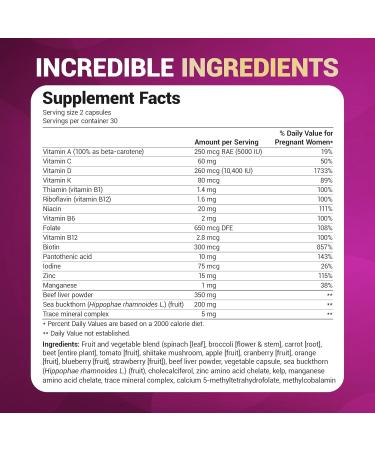 Dr. Berg Natural Prenatal Vitamins for Women (Pregnant & Nursing) - Prenatal Vitamins with Folate Vitamins Minerals Omegas &11 Powerful Superfoods - Womens Prenatal Multivitamin - 60 Capsules - Buy Online on GoSupps.com
