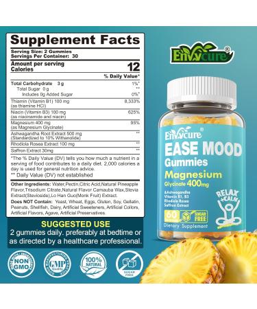EnvyCure 2 Pack Moringa Spirulina Gummies Organic with 2 Pack Sugar Free Magnesium Glycinate Gummies 400mg - Buy Online on GoSupps.com