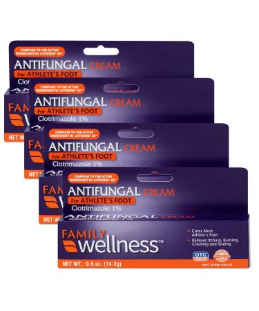 Family Wellness Antifungal Clotrimazole 1% Cream for Athlete's Foot Jock Itch and Ringworm (4 Pack) 910334 0