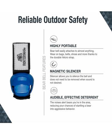 FRONTIERSMAN Bear Bell with Silencer - Essential Safety Tool for Trail Hiking - Blue - Prevent Bear Surprises & Reduce Attack Risk - Buy Online on GoSupps.com